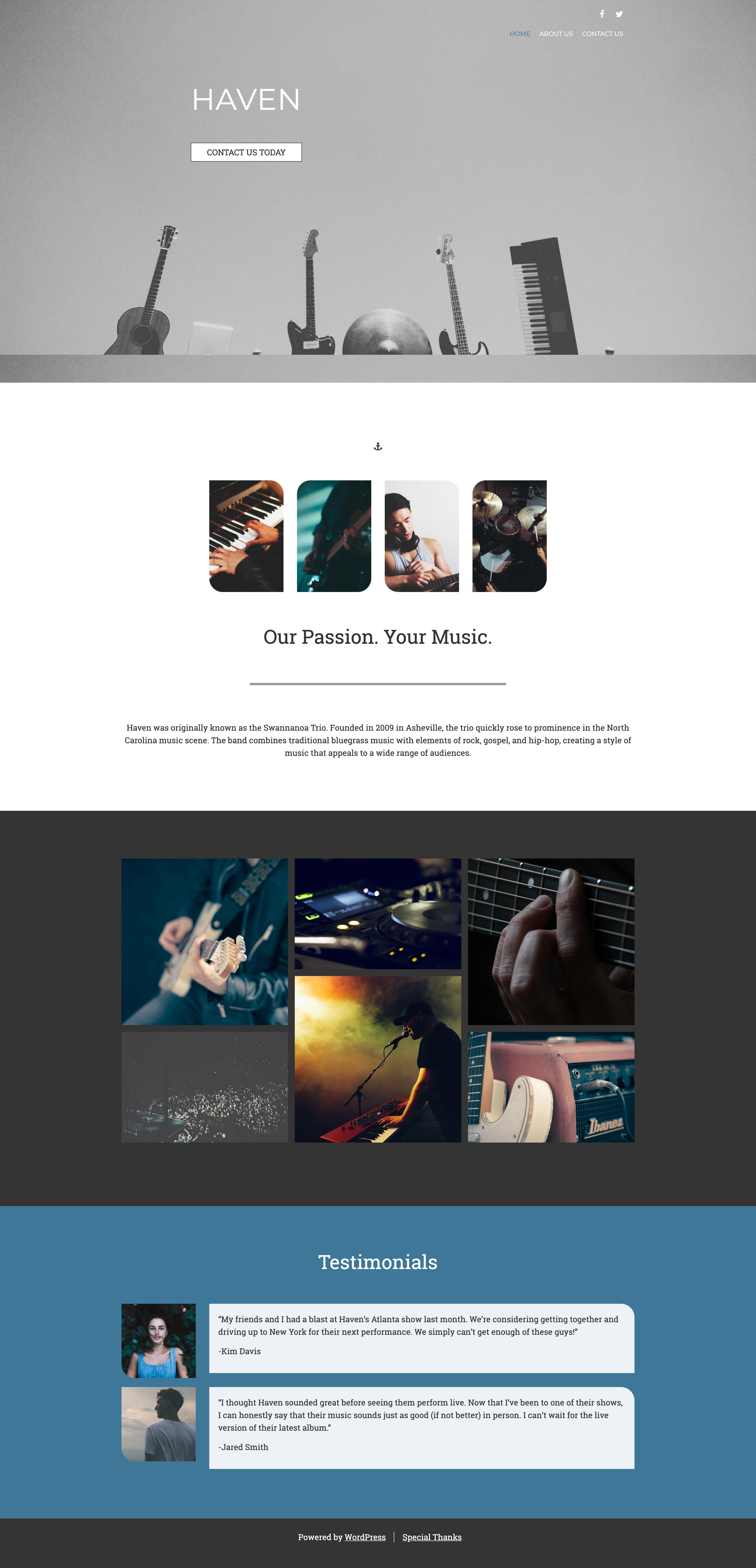 music website template