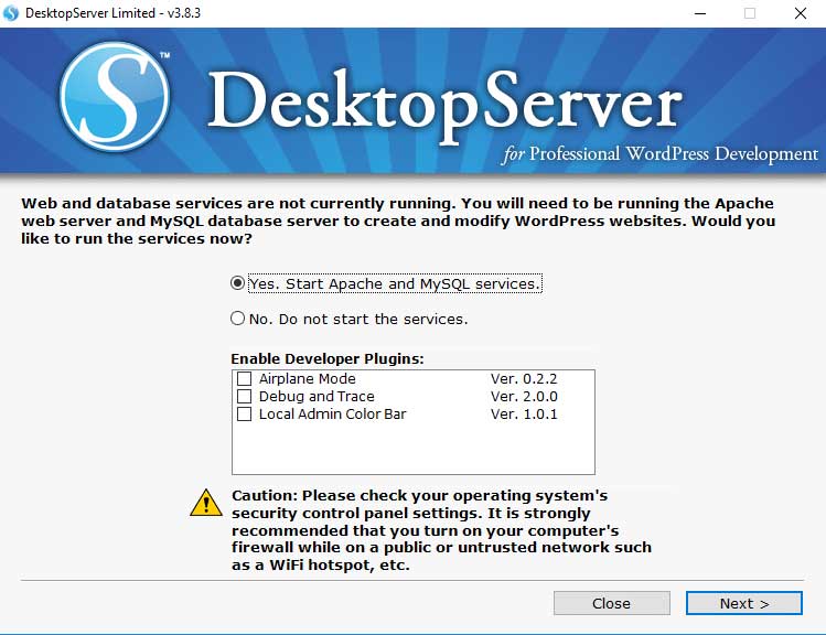 Start DesktopServer
