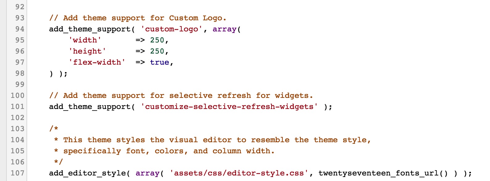 WordPress Functions Theme Support