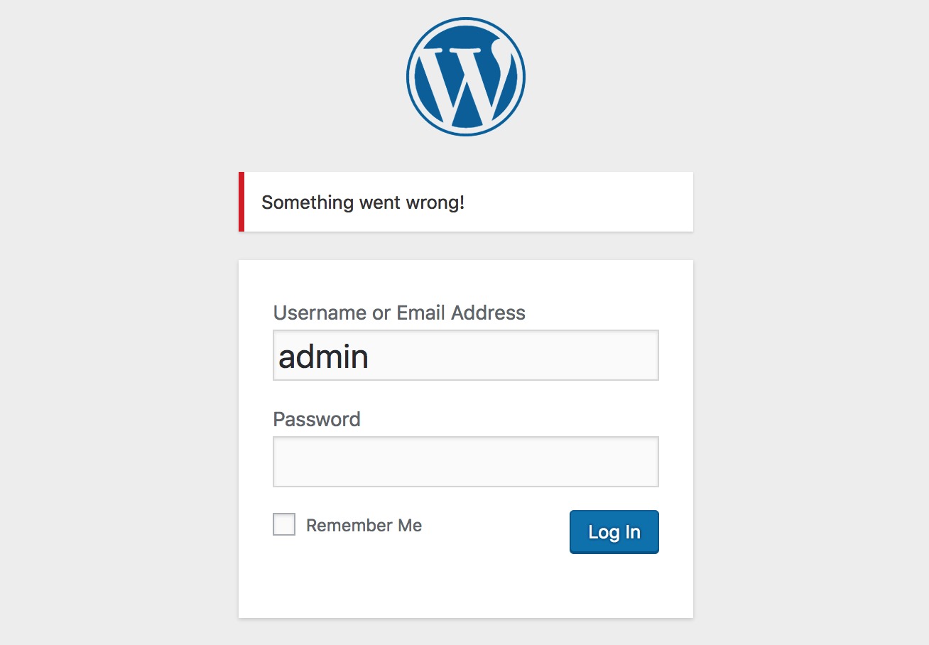 WordPress Error Login Custom Message
