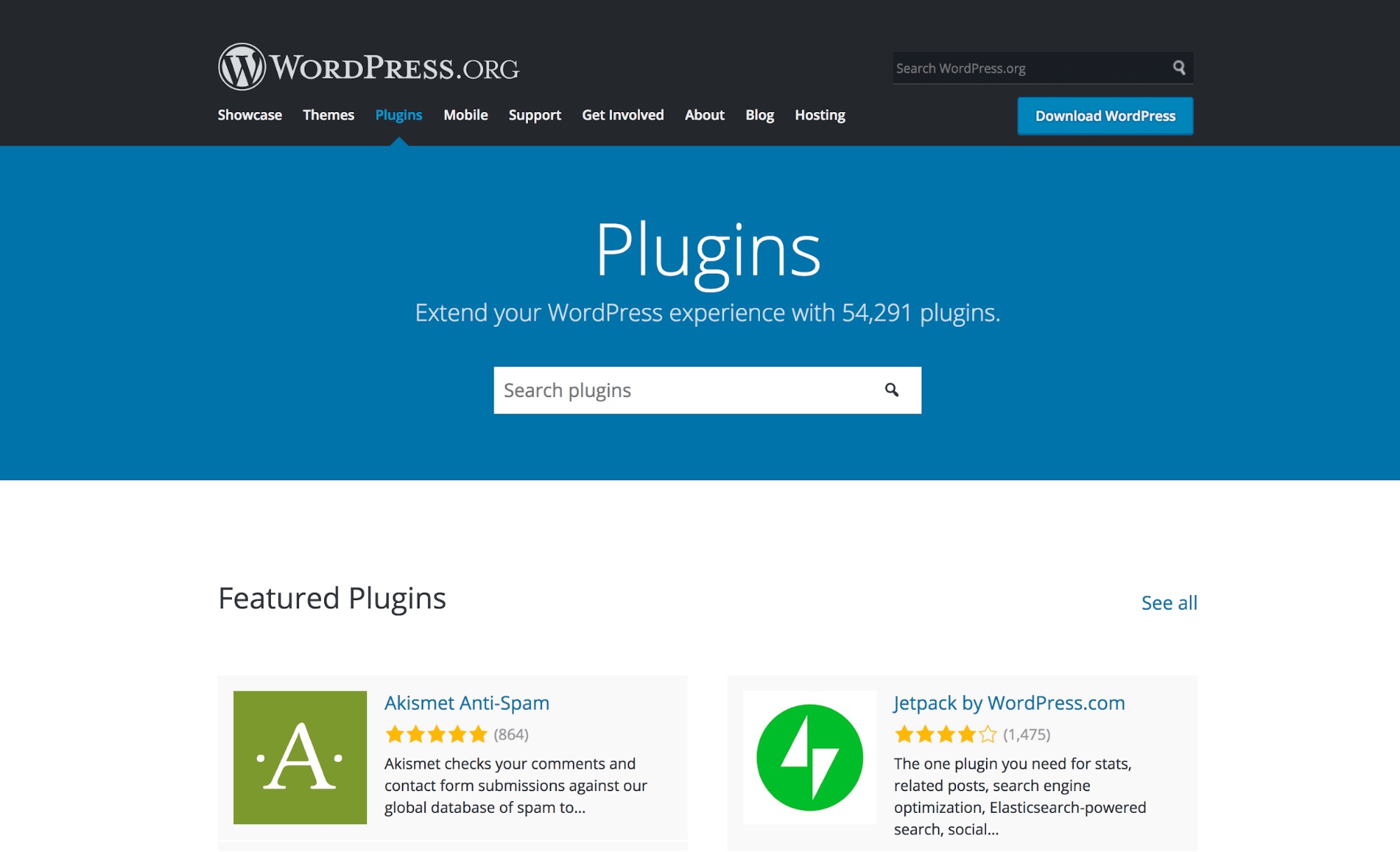 WordPress.org Plugins Page